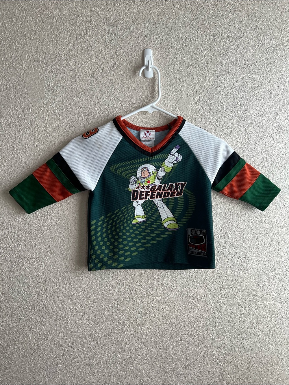 Vintage Y2K Disney Store Buzz Lightyear Toy Story Hockey Jersey Kids XXS 2/3